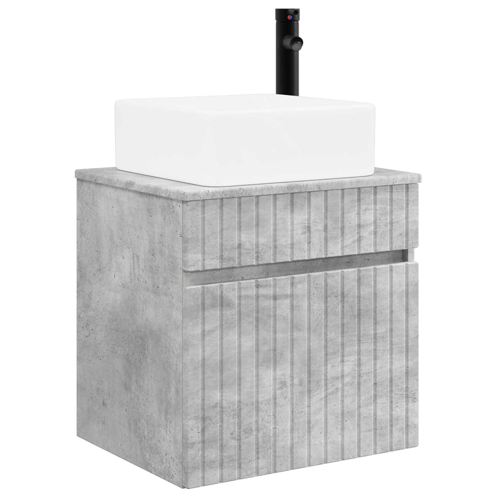 Wandgemonteerde wastafelmeubel Betongrijs 49 x 41 x 63 cm