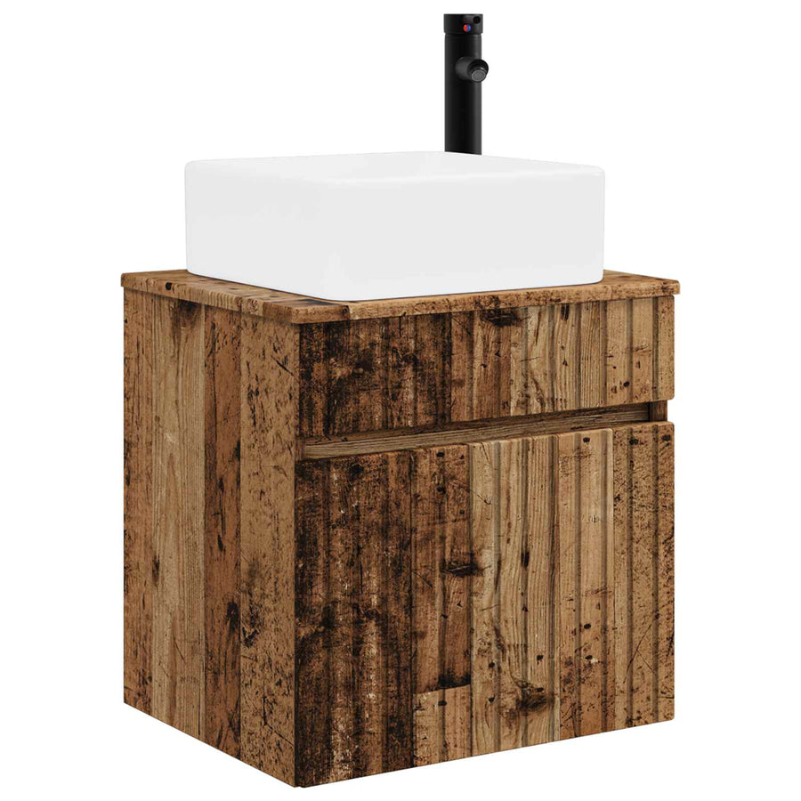 Wandgemonteerde wastafelmeubel Oud hout 49 x 41 x 63 cm