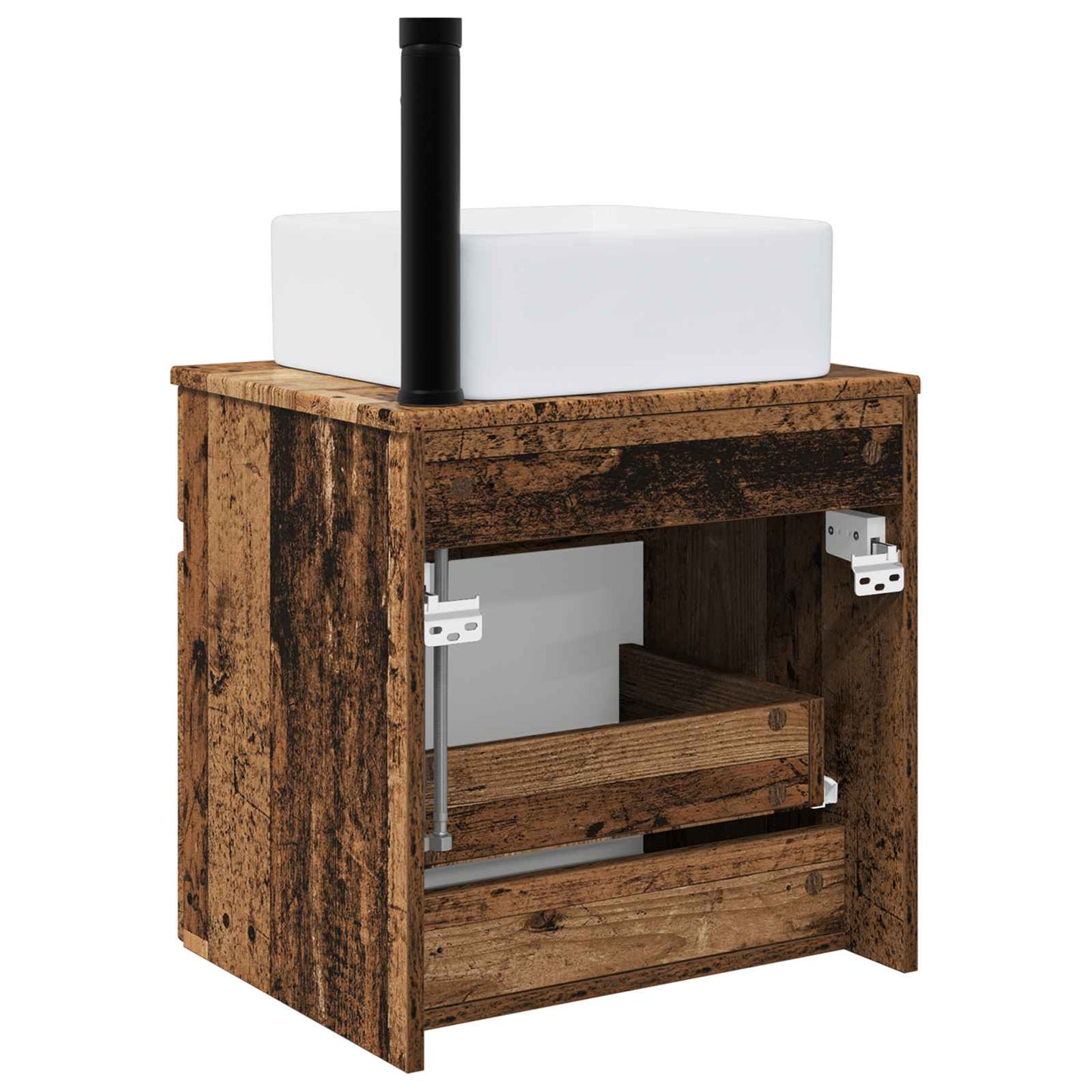 Wandgemonteerde wastafelmeubel Oud hout 49 x 41 x 63 cm