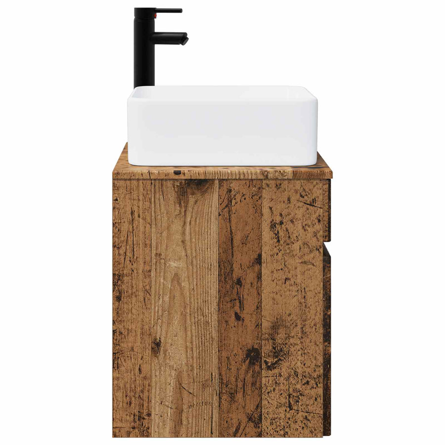 Wandgemonteerde wastafelmeubel Oud hout 49 x 41 x 63 cm