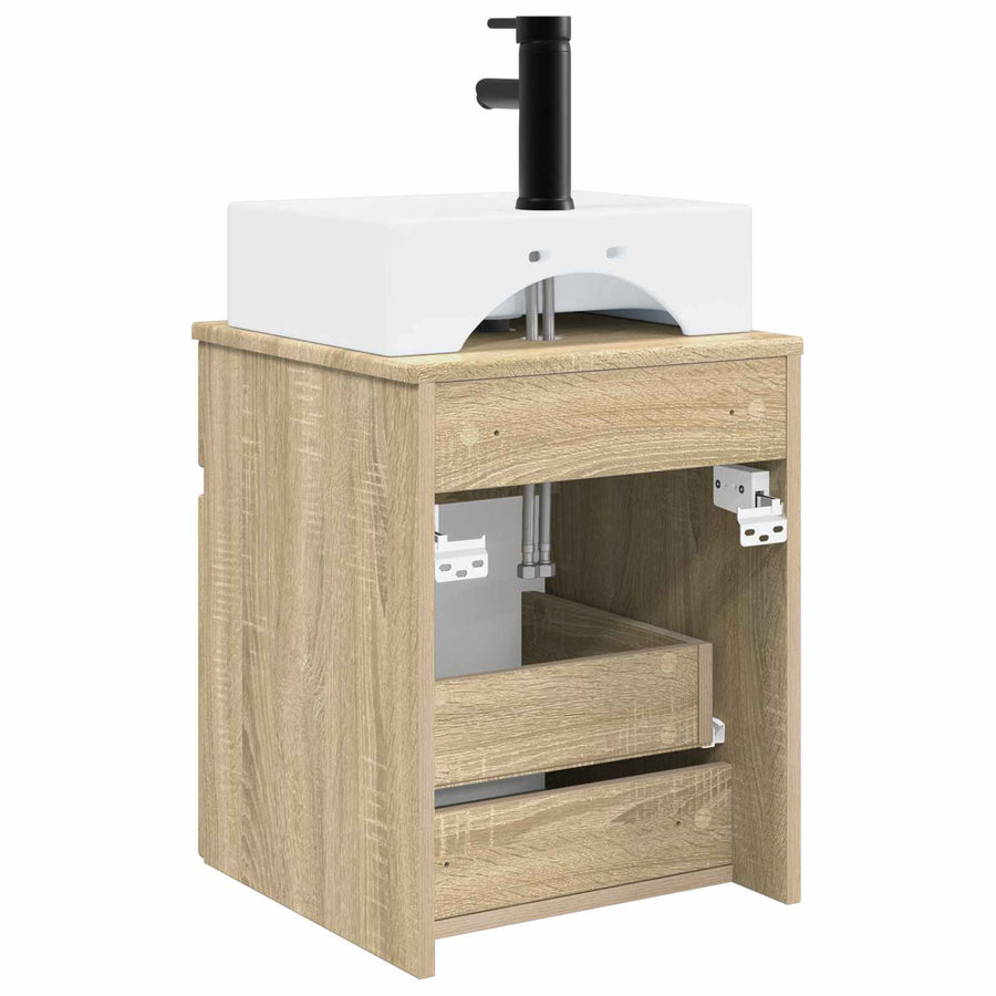 Wandgemonteerde wastafel Sonoma Eiken 39 x 41 x 62,5 cm