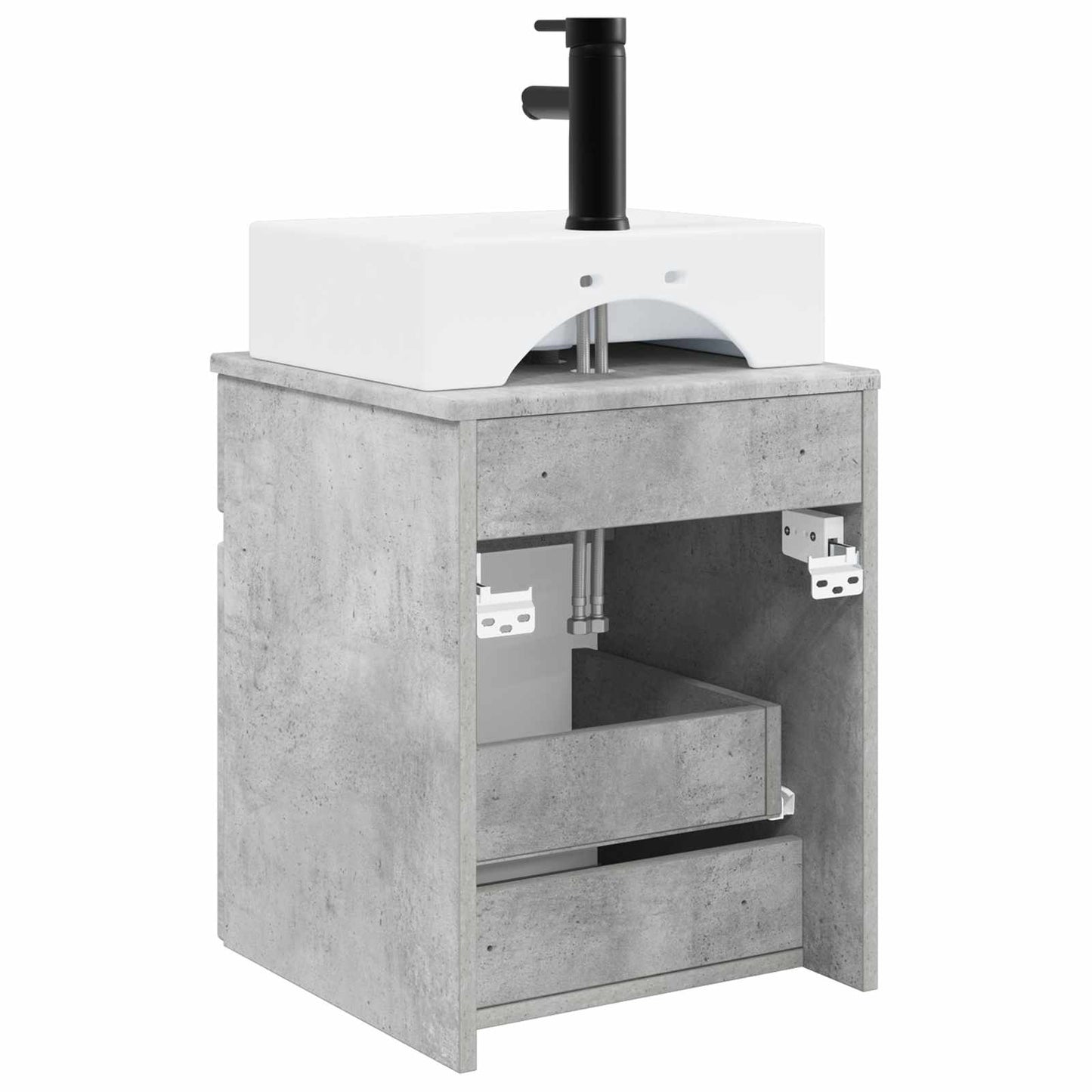 Wandgemonteerde wastafel Betongrijs 39 x 41 x 62,5 cm
