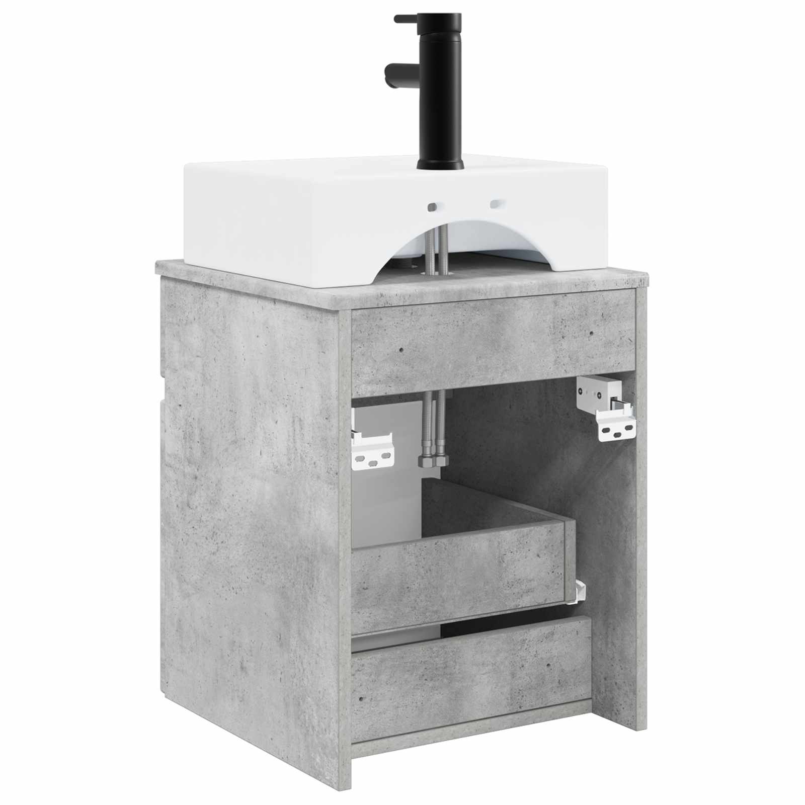 Wandgemonteerde wastafel Betongrijs 39 x 41 x 62,5 cm