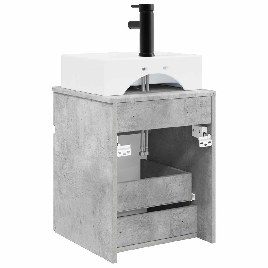 Wandgemonteerde wastafel Betongrijs 39 x 41 x 62,5 cm