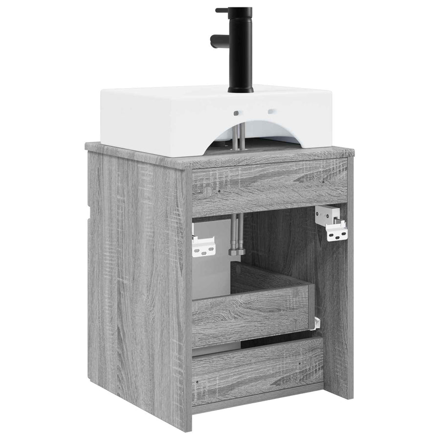 Wandgemonteerde wastafel Grijs Sonoma 39 x 41 x 62,5 cm