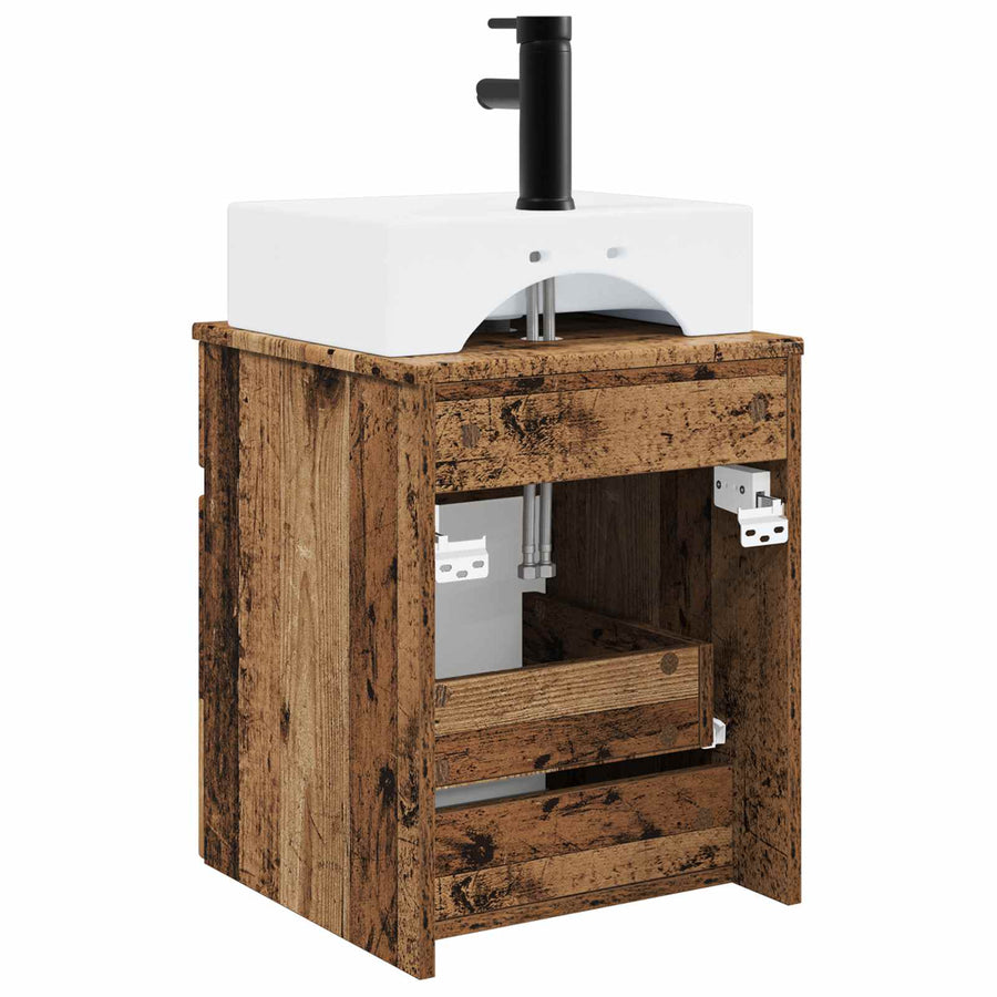 Wandgemonteerde wastafel Oud hout 39 x 41 x 62,5 cm