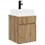 Wastafelmeubel Artisanaal eiken 39x41x62,5 cm muurmontage