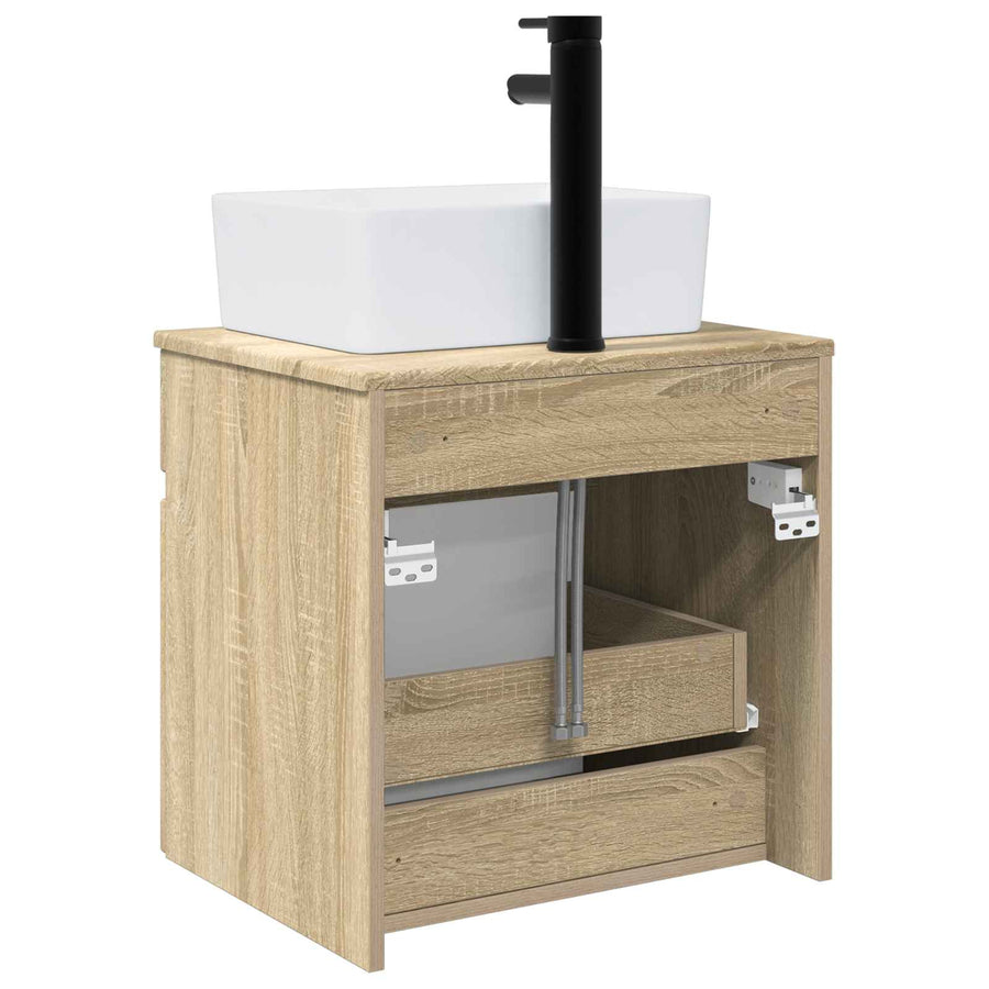 Wandgemonteerde wastafelmeubel Sonoma Eiken 49 x 41 x 63 cm
