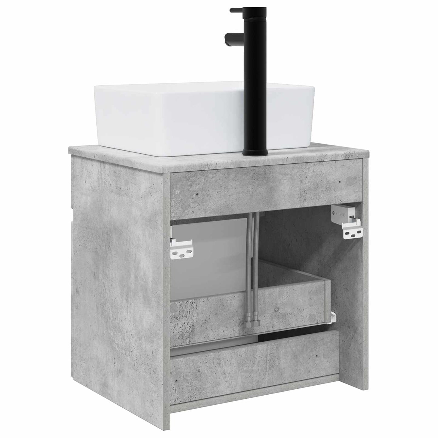Wandgemonteerde wastafelmeubel Betongrijs 49 x 41 x 63 cm