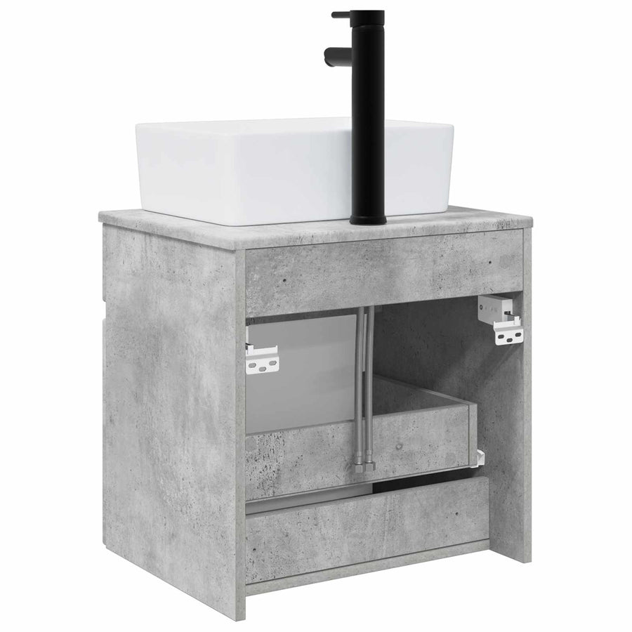 Wandgemonteerde wastafelmeubel Betongrijs 49 x 41 x 63 cm