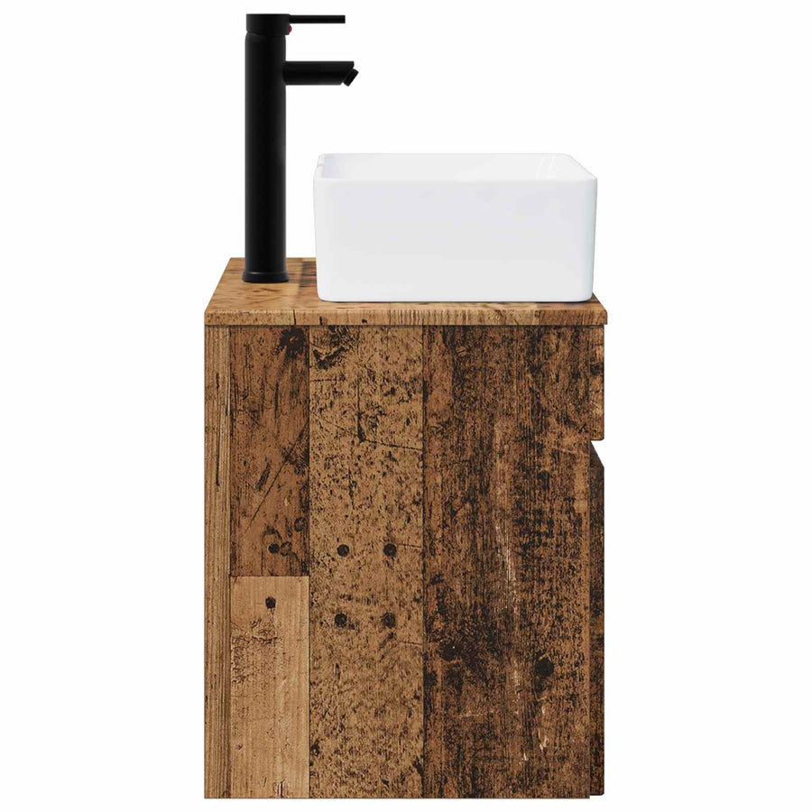 Wandgemonteerde wastafelmeubel Oud hout 49 x 41 x 63 cm