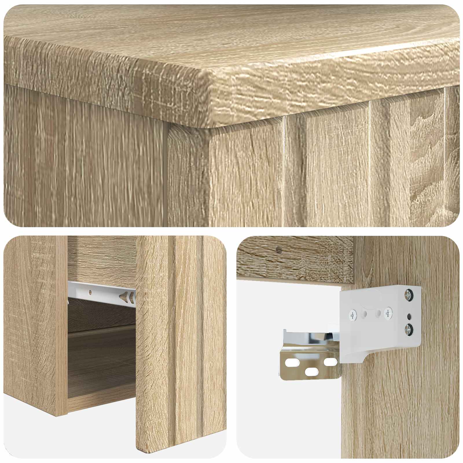 Wandgemonteerde wastafelmeubel Sonoma Eiken 49 x 44,5 x 65 cm