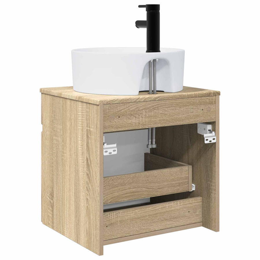 Wandgemonteerde wastafelmeubel Sonoma Eiken 49 x 44,5 x 65 cm