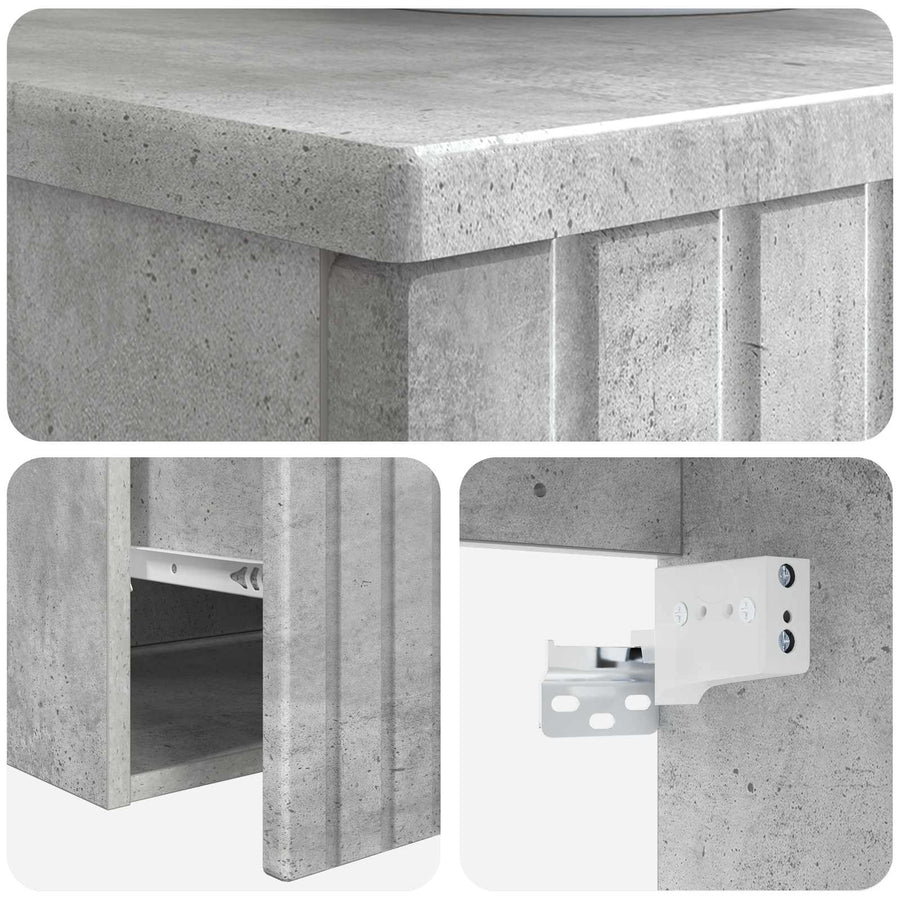 Wandgemonteerde wastafelmeubel Betongrijs 49 x 44,5 x 65 cm