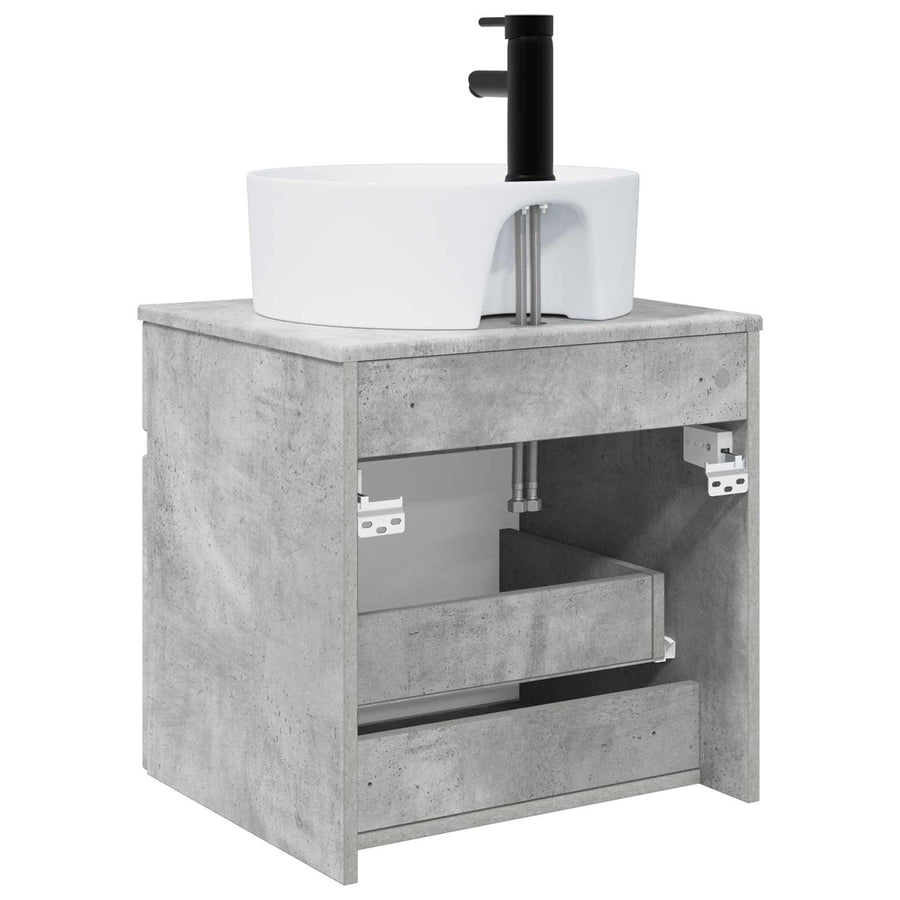 Wandgemonteerde wastafelmeubel Betongrijs 49 x 44,5 x 65 cm