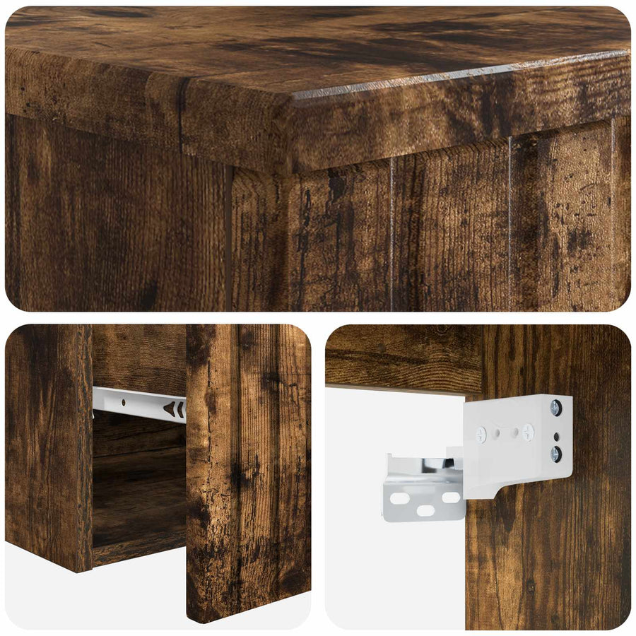 Wandgemonteerde wastafelmeubel Gerookt eiken 49 x 44,5 x 65 cm