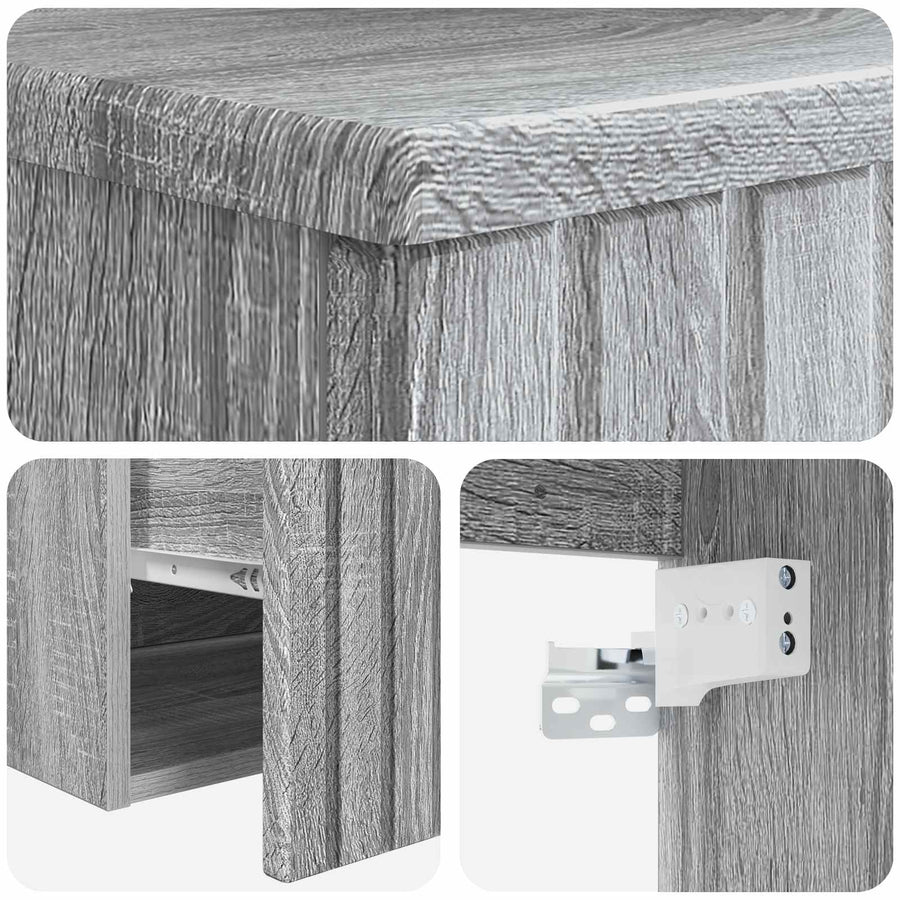 Wandgemonteerde wastafelmeubel Grijs Sonoma 49 x 44,5 x 65 cm