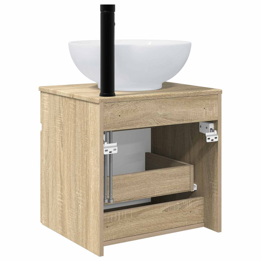 Wandgemonteerde wastafelmeubel Sonoma Eiken 49 x 44,5 x 66,5 cm