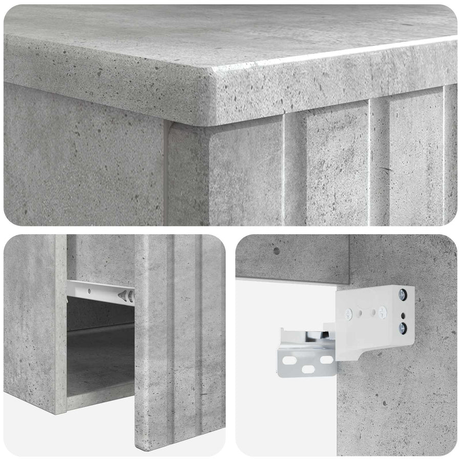 Wandgemonteerde wastafelmeubel Betongrijs 49 x 44,5 x 66,5 cm