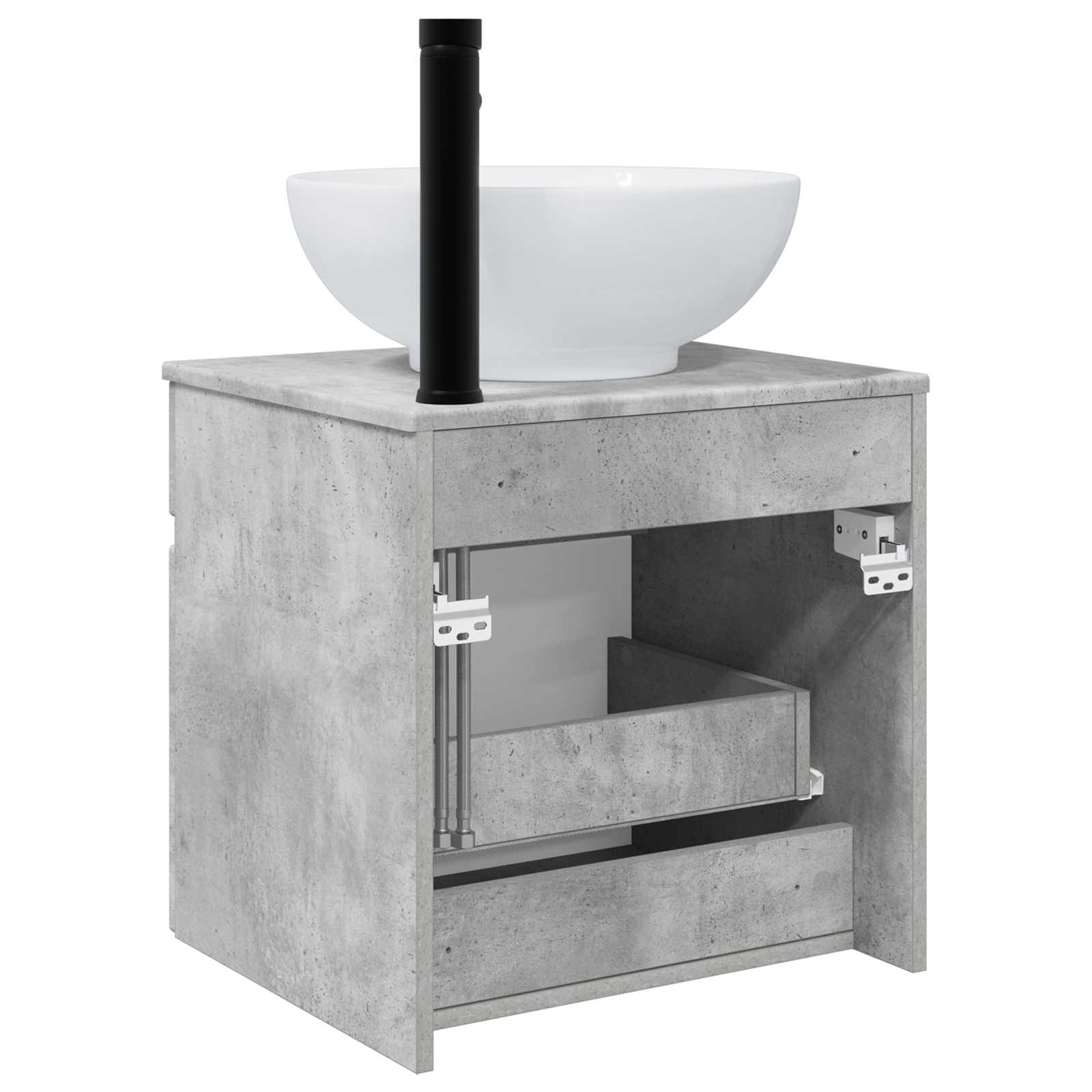 Wandgemonteerde wastafelmeubel Betongrijs 49 x 44,5 x 66,5 cm