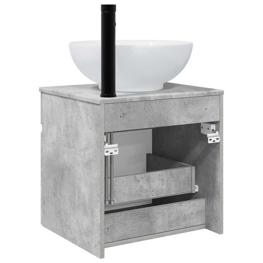Wandgemonteerde wastafelmeubel Betongrijs 49 x 44,5 x 66,5 cm