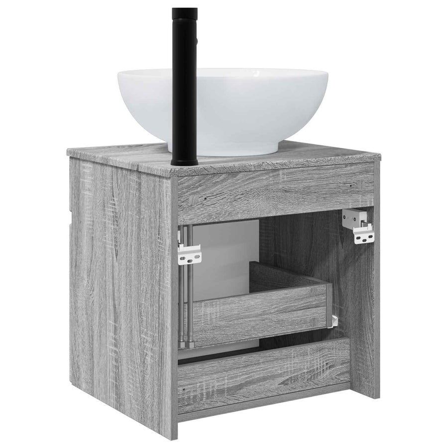 Wandgemonteerde wastafelmeubel Grijs Sonoma 49 x 44,5 x 66,5 cm