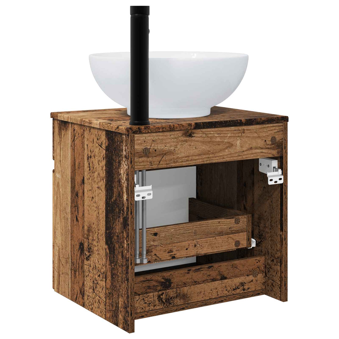 Wandgemonteerde wastafelmeubel Oud hout 49 x 44,5 x 66,5 cm