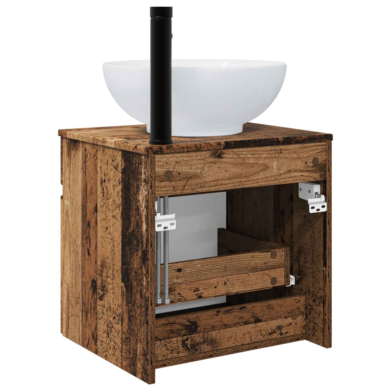 Wandgemonteerde wastafelmeubel Oud hout 49 x 44,5 x 66,5 cm