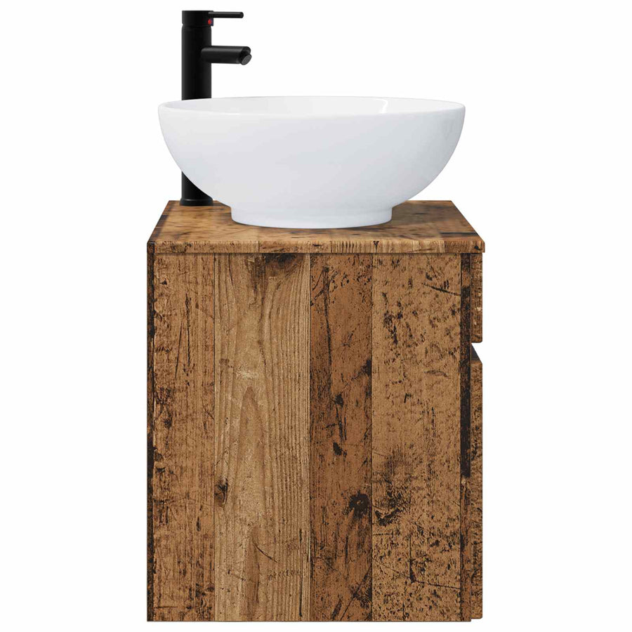 Wandgemonteerde wastafelmeubel Oud hout 49 x 44,5 x 66,5 cm