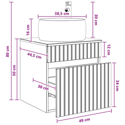 Wandgemonteerde wastafelmeubel Wit 49 x 44,5 x 66 cm
