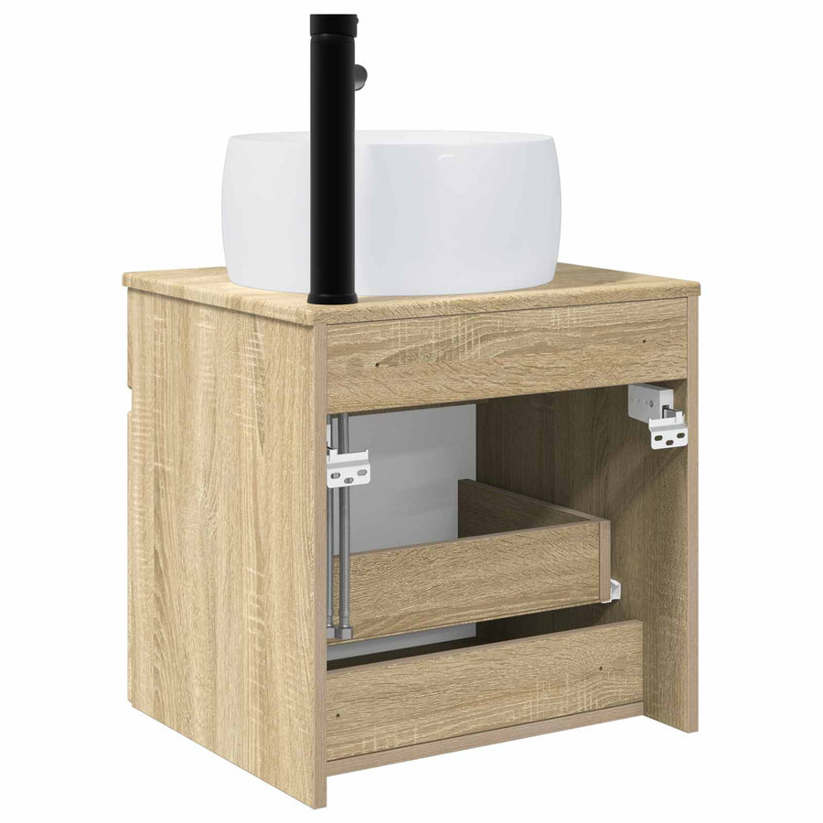 Wandgemonteerde wastafelmeubel Sonoma Eiken 49 x 44,5 x 66 cm