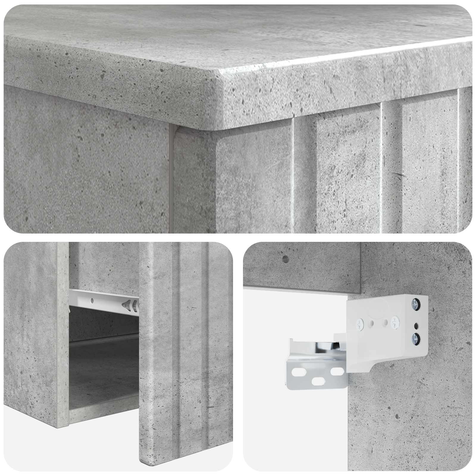 Wandgemonteerde wastafelmeubel Betongrijs 49 x 44,5 x 66 cm