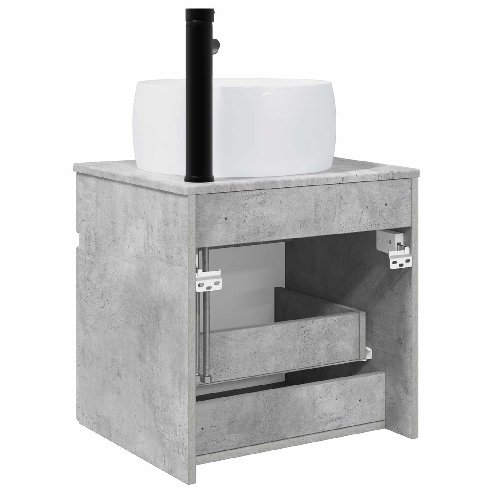 Wandgemonteerde wastafelmeubel Betongrijs 49 x 44,5 x 66 cm