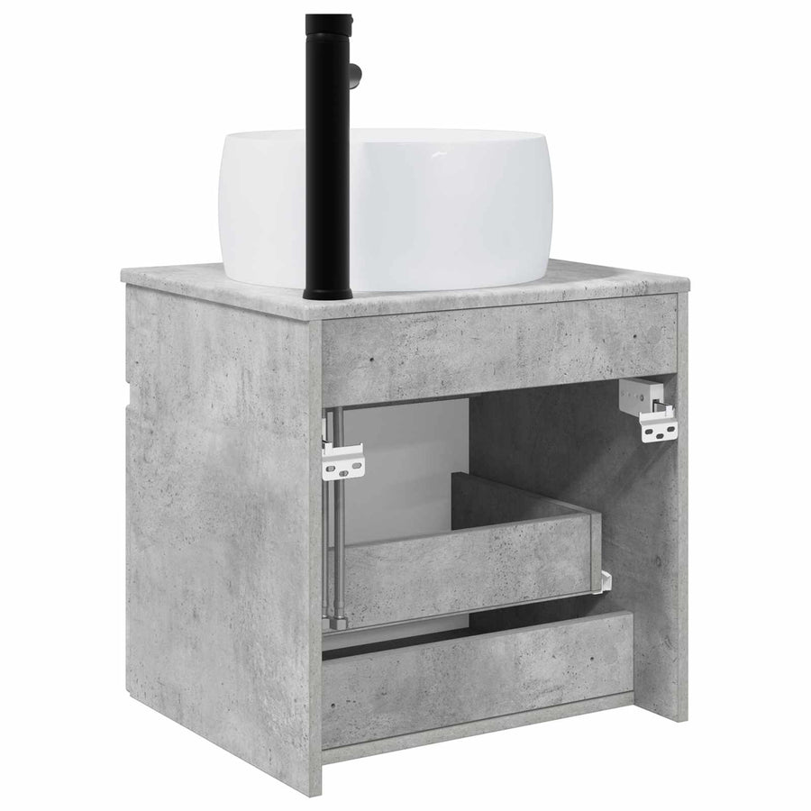 Wandgemonteerde wastafelmeubel Betongrijs 49 x 44,5 x 66 cm