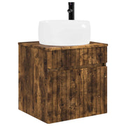 Wastafelmeubel 49x44,5x66 cm bewerkt hout gerookt eiken