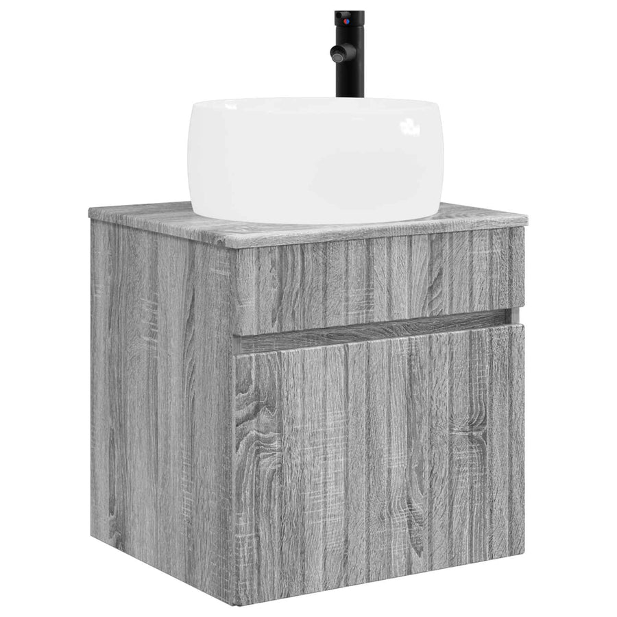 Wandgemonteerde wastafelmeubel Grijs Sonoma 49 x 44,5 x 66 cm