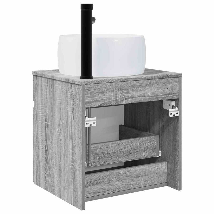 Wandgemonteerde wastafelmeubel Grijs Sonoma 49 x 44,5 x 66 cm