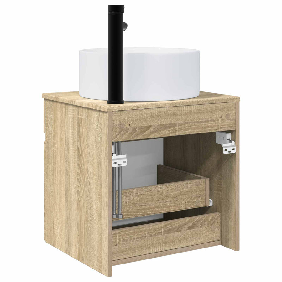 Wandgemonteerde wastafelmeubel Sonoma Eiken 49 x 44,5 x 65,5 cm