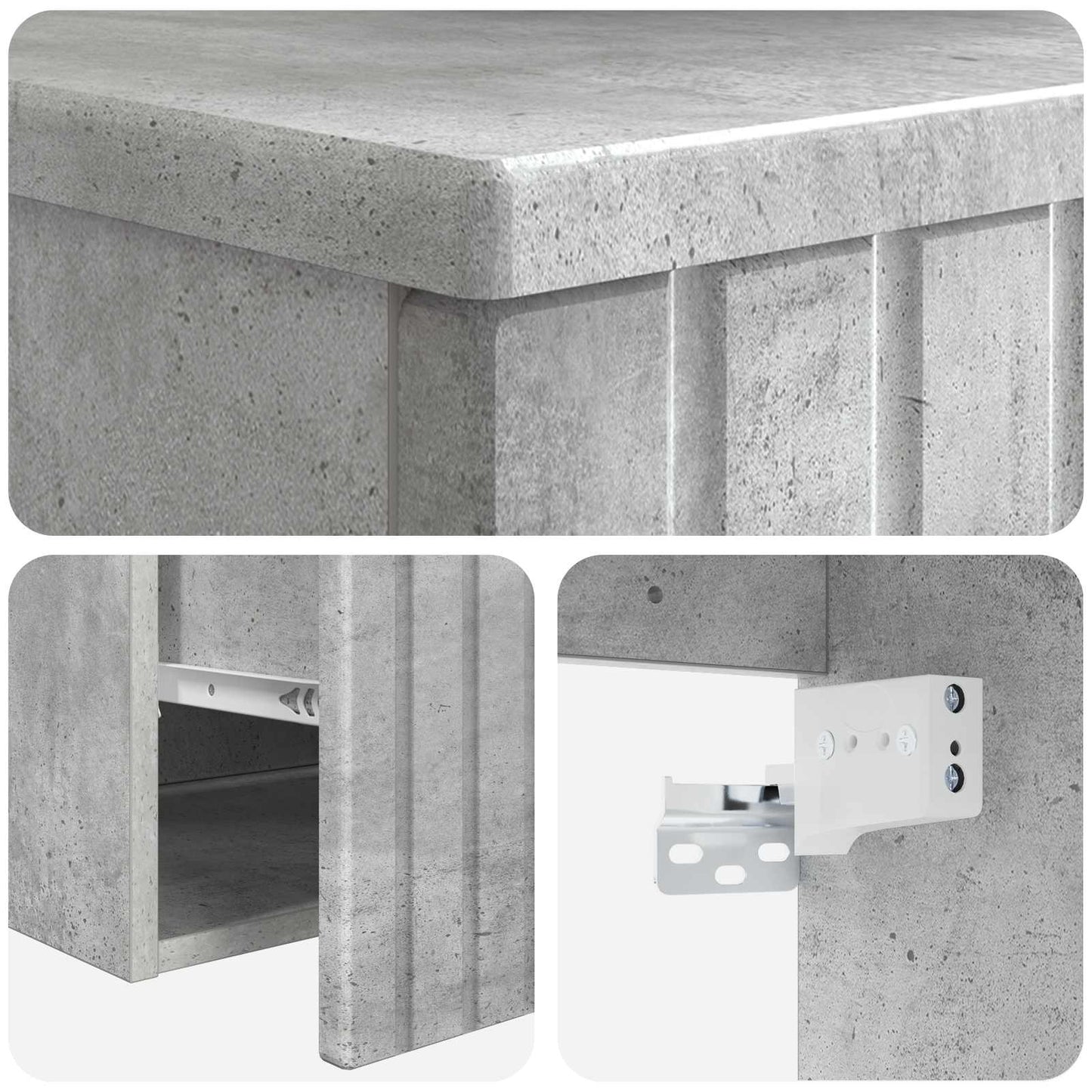 Wandgemonteerde wastafelmeubel Betongrijs 49 x 44,5 x 65,5 cm