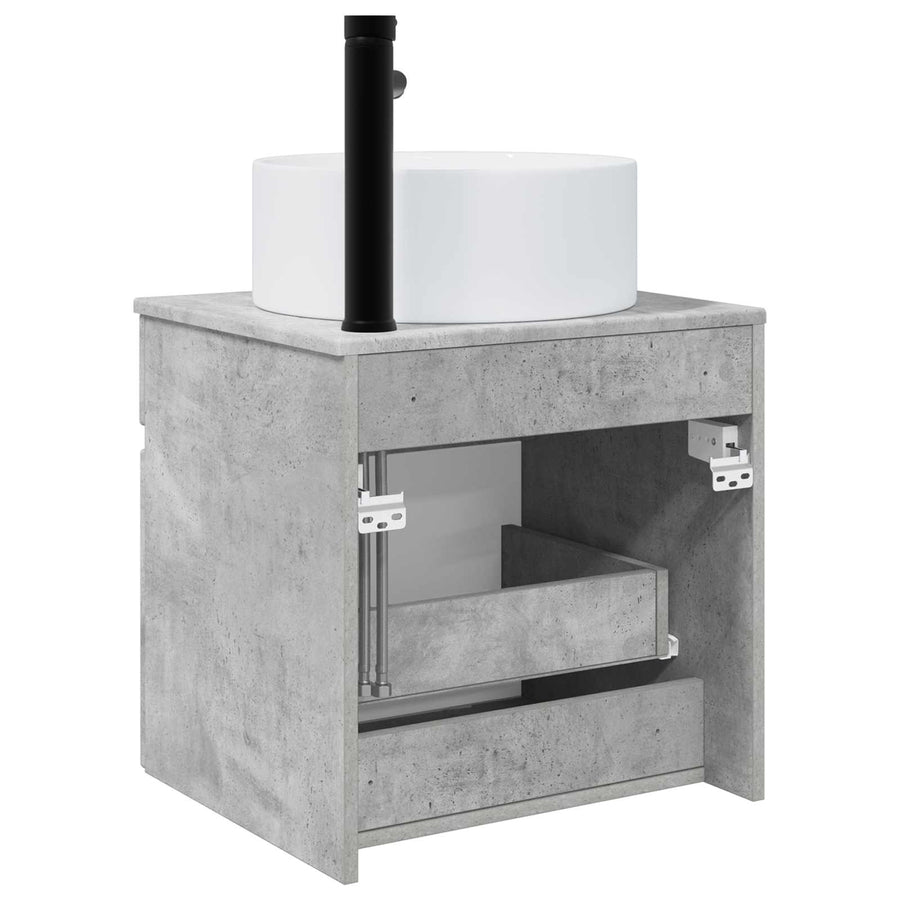 Wandgemonteerde wastafelmeubel Betongrijs 49 x 44,5 x 65,5 cm