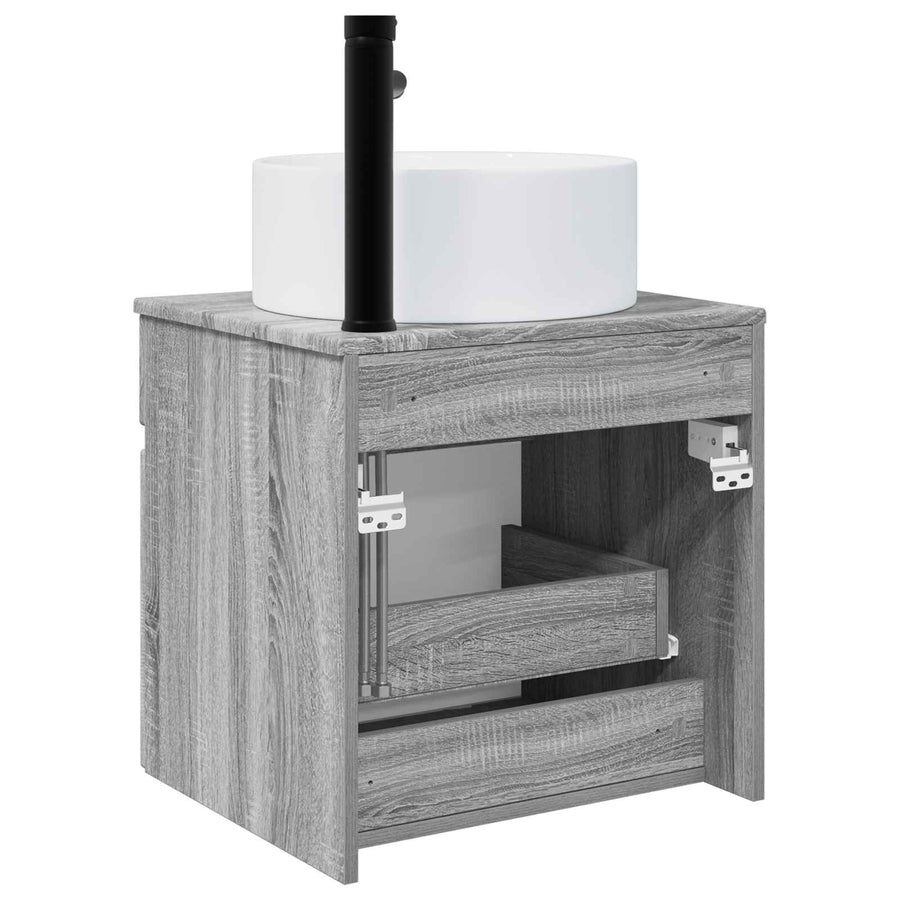 Wandgemonteerde wastafelmeubel Grijs Sonoma 49 x 44,5 x 65,5 cm