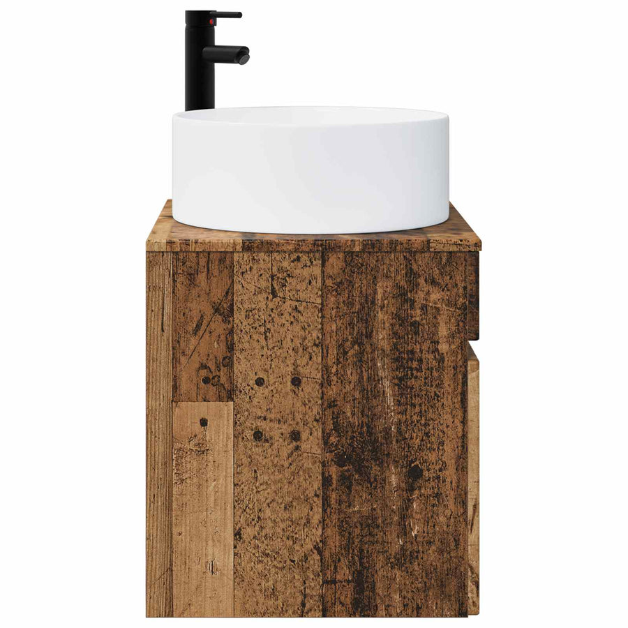 Wandgemonteerde wastafelmeubel Oud hout 49 x 44,5 x 65,5 cm