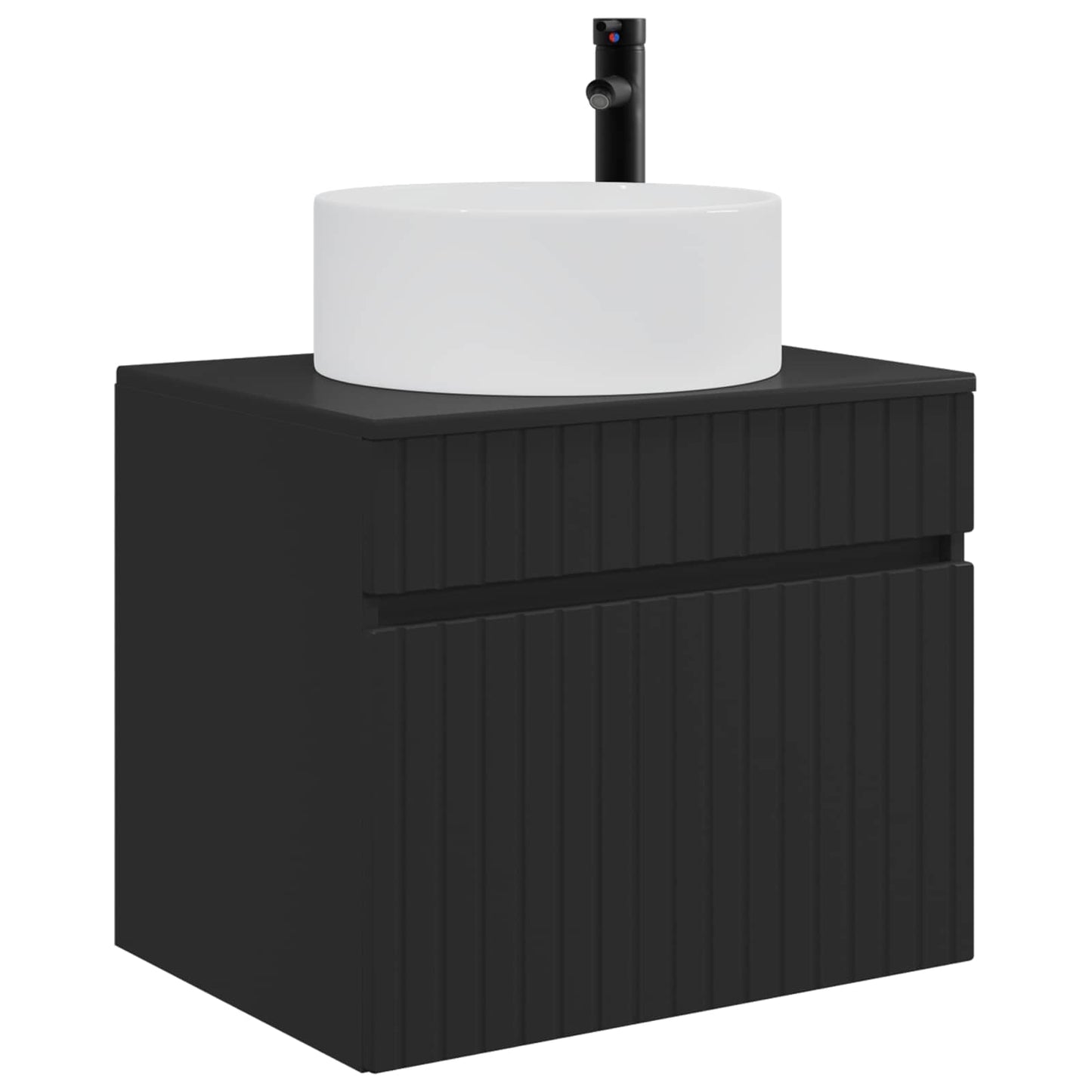 Wand Gemonteerde Badkamerkast Zwart 59 x 44,5 x 50 cm