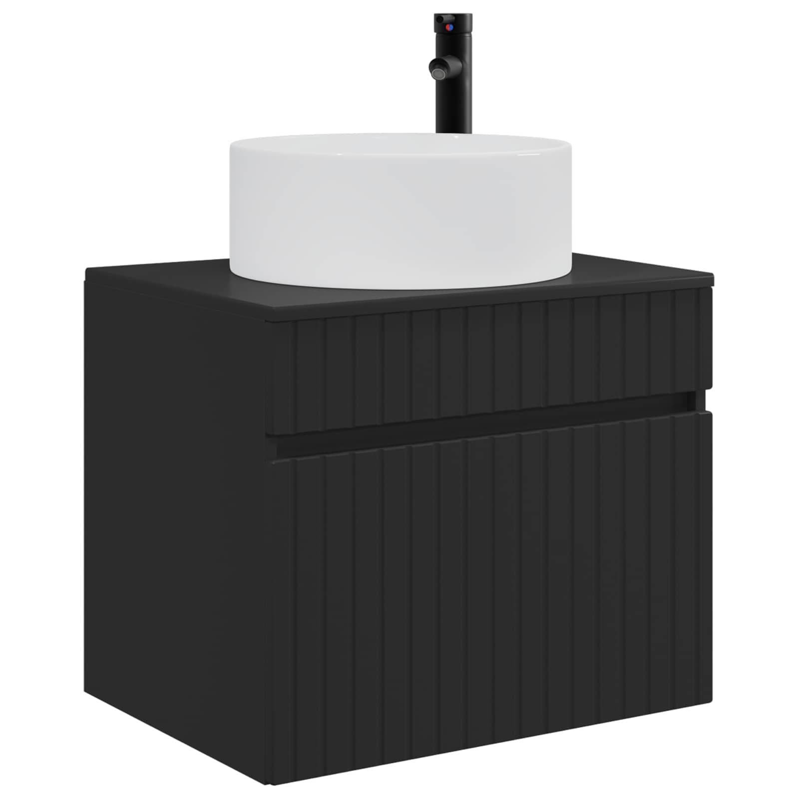 Wand Gemonteerde Badkamerkast Zwart 59 x 44,5 x 50 cm