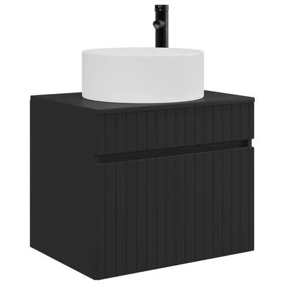 Wand Gemonteerde Badkamerkast Zwart 59 x 44,5 x 50 cm