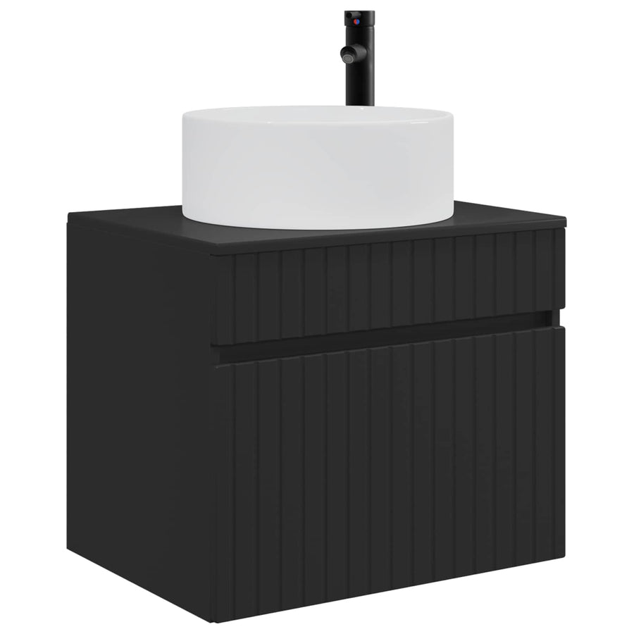 Wand Gemonteerde Badkamerkast Zwart 59 x 44,5 x 50 cm