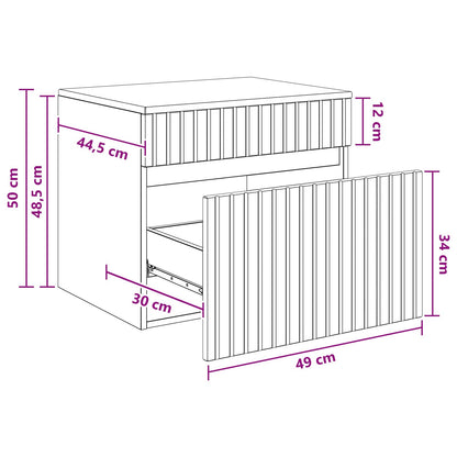 Wand Gemonteerde Badkamerkast Zwart 59 x 44,5 x 50 cm