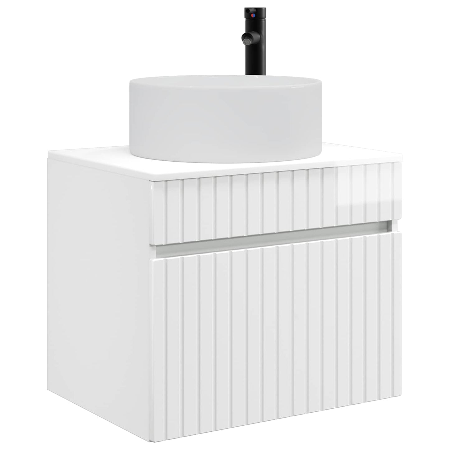Wand Gemonteerde Badkamerkast Hoogglans Wit 59 x 44,5 x 50 cm