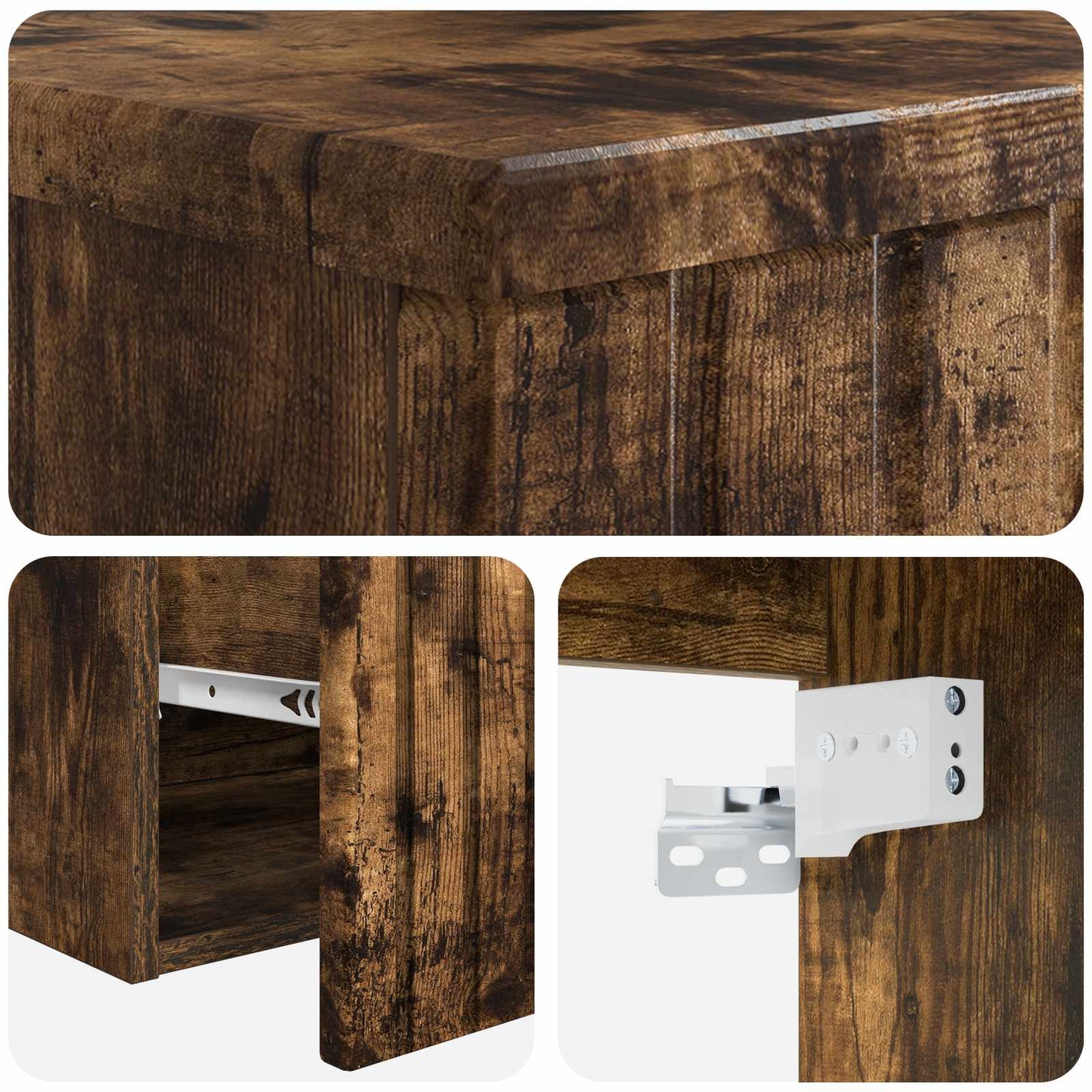 Wand Gemonteerde Badkamerkast Gerookt eiken 59 x 44,5 x 50 cm