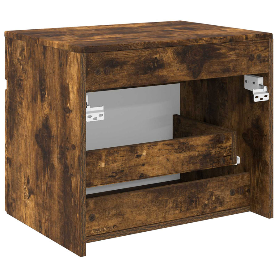 Wand Gemonteerde Badkamerkast Gerookt eiken 59 x 44,5 x 50 cm